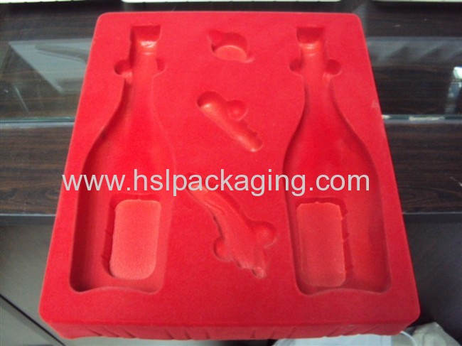 2013 custom PS flocking plastic tray insert