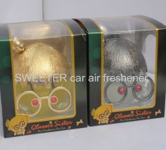 Lovely girls with glasses air freshener for car