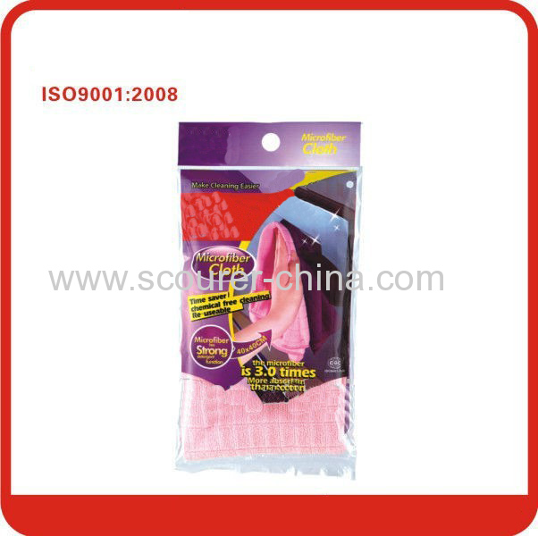 Eco-Friendly 100% Polyester Pink/green magic microfiber 40*40cm cleaning cloth