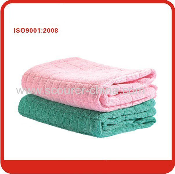 Eco-Friendly 100% Polyester Pink/green magic microfiber 40*40cm cleaning cloth