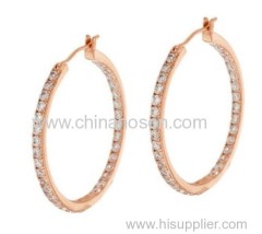 Fashion dangle earring with rose gold plating