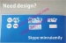 Blue Warranty Stickers With Date and Logo