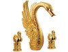 PVD GOLD finish 3 Pieces ROMAN swan tub faucet swan mixer tap little swan handles bathtub faucet