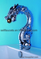 chrome clour single hole dragon mixer faucet tap animal faucet