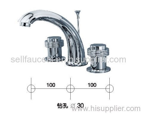 Chrome clour waterfall basin faucet 8 inch widespread lavtory sink faucet 3 holes tap