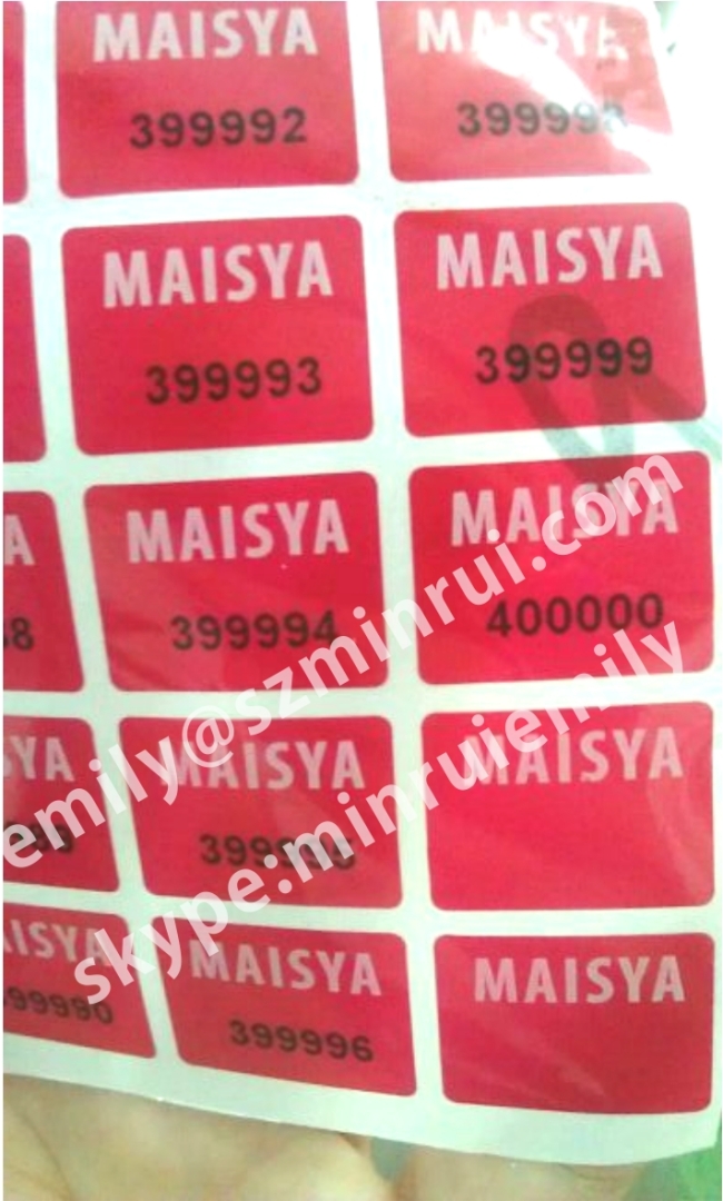 Custom Red Warranty VOID Labels With Numbers,Red VOID Stickers With White Color Printing and Numbers,Red VOID Labels