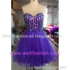 Short Beading Net Prom Dresses