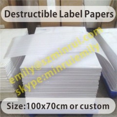 Manufacturer of Ultra Destructible Vinyl Materials From China 100x70cm In Sheets or Custom,Destructible Label Papers