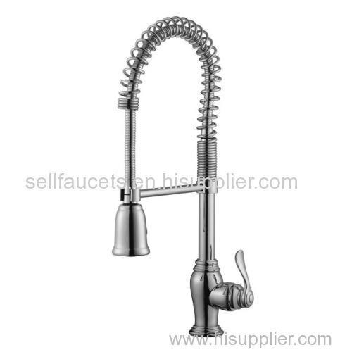 Chrome finish pull out kitchen spray faucet spring faucet new kitchen sink faucet