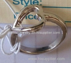silver plated heart midi-ring