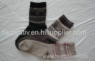 Breathable Knitted Mens Cotton Wool Socks , Wool Camping Socks For Sports