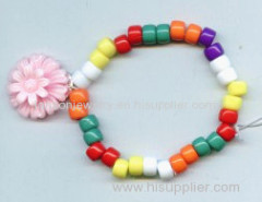 colored beaded floral bracelet