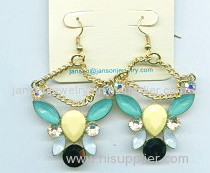 women butterfly stone earrings