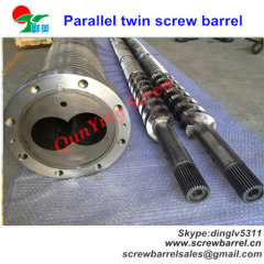 parallel twin bimetallic screw barrel for extruder