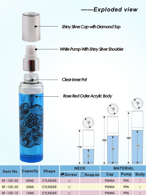 15ml 30ml 50ml cosmetic lotion pump bottle manufacturers in china