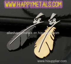 Fashion Happymetals Feather Pendants Jewelry