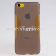 2013 fashion and new Two Tone Anti-skid Translucent TPU Case iPhone 5C