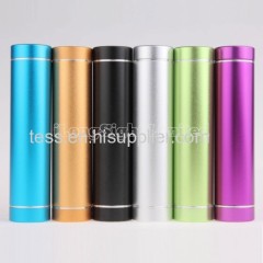 2600 mAh Aluminum Alloy Cylinder USB Power Bank For iPhone,iPod,Samaung ,Blackberry,HTC,Nokia