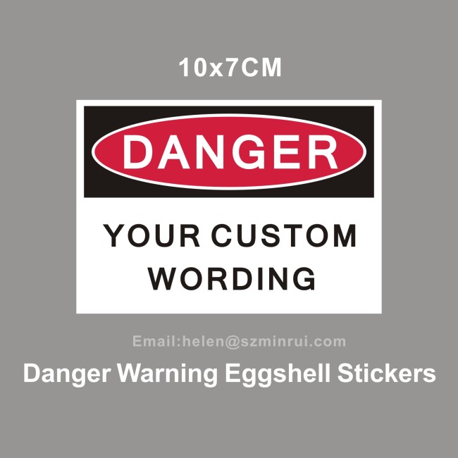 Common Size Of Danger Warning Egg Shell Sticker Custom 