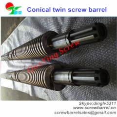 Conical twin screw barrel for double screw extruder