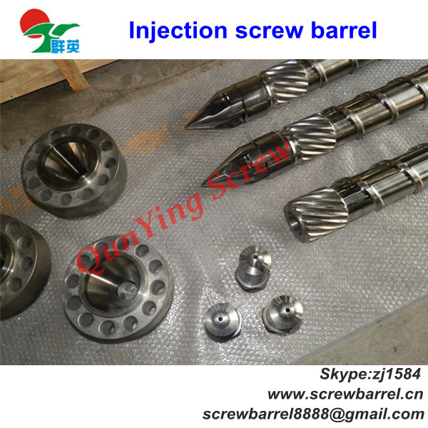 Injection molding screw and barrel