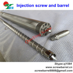 Injection molding screw and barrel