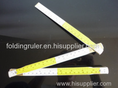2M WOODEN FOLDING RULE YELLOW and WHITE METRIC/INCH