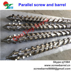 Double parallel screw and barrel