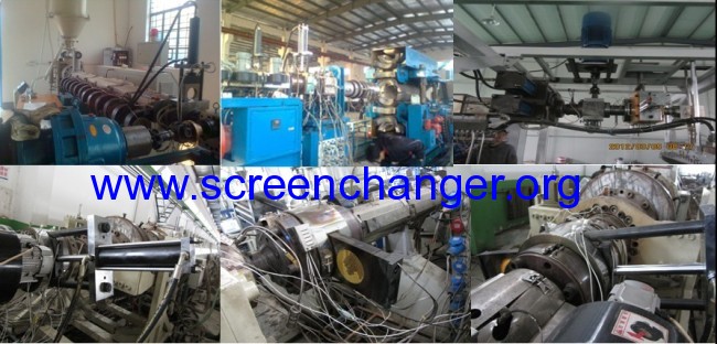 Continuous screen changer for film blowing machine