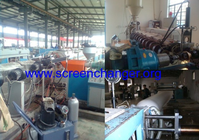 Continuous screen changer for film blowing machine