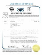 cUPC Certificate