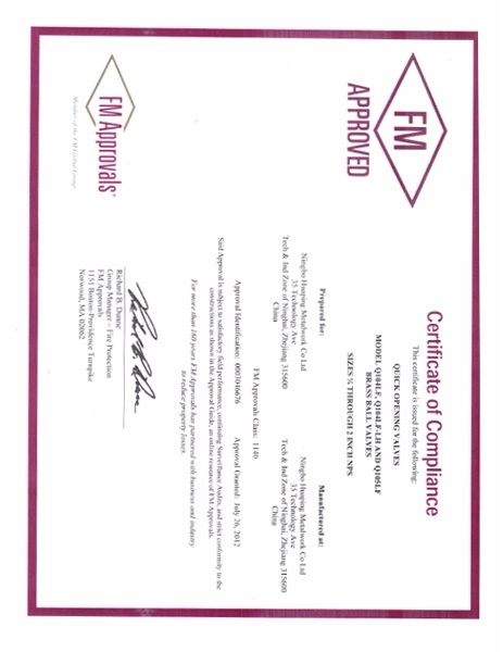 FM certificate