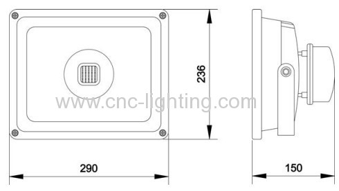 IP65 waterproof LED Floodlight Luminaire 