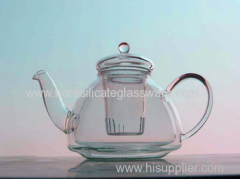 Hand Made Borosilicate Double Wall Glass Black Teas Teapot