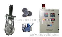 Single plate hydraulic screen changer for plastic extruder