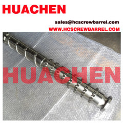 Blowing machine screw barrel