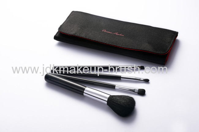 Travel cosmetic brush 4pcs makeup brush set with beauty bag