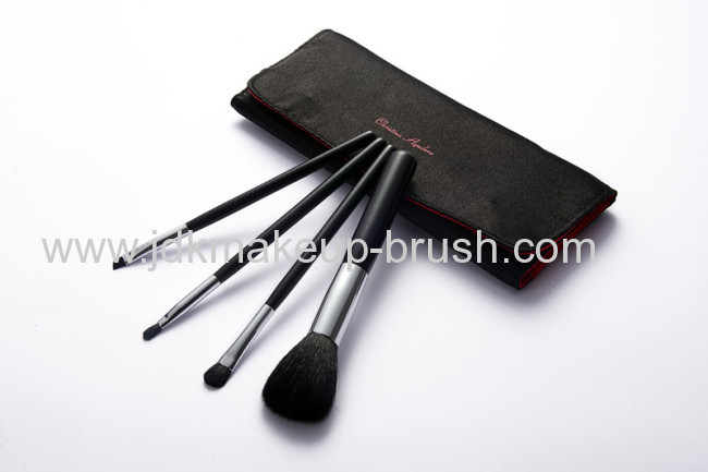 Travel cosmetic brush 4pcs makeup brush set with beauty bag