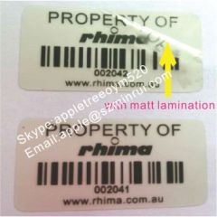 Customized Asset Tags and Asset Stickers,Tamper Evident Security Asset Label Sticker,Asset Tracking Stickers