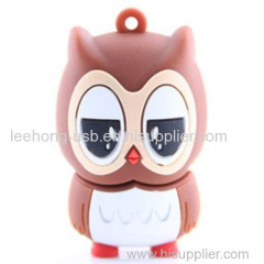 cartoon owl shape pvc custom usb flash
