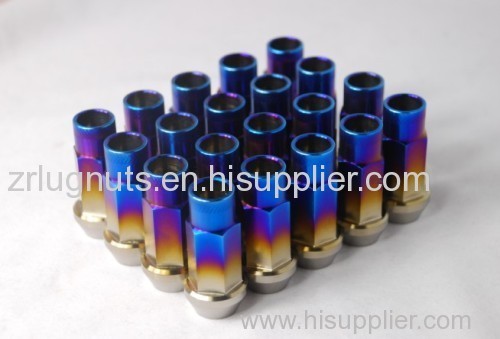 Auto PartsTitanium alloy 50MMOpen-ended Burning Blue lug nuts