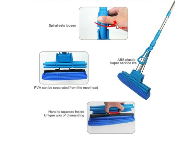 Stainless steel fold PVA-mop