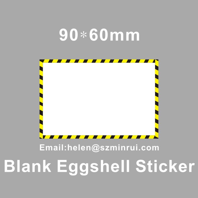 Yellow Border Blank Eggshell Arts Sticker For Warning One Time Use Tags