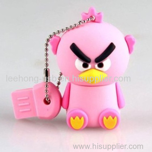 Pink color bird shape 3D pvc thumb drive