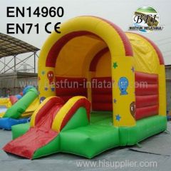 Inflatable trampoline with children's slide