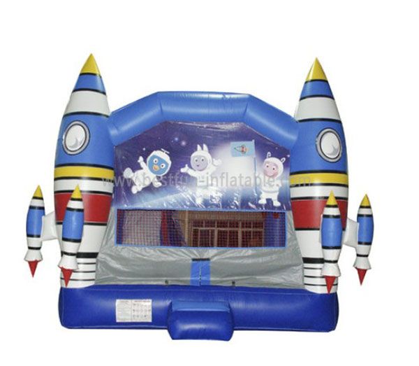  Blue Inflatable Theme Rockets Castle