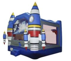 Blue Inflatable Theme Rockets Castle