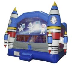 Blue Inflatable Theme Rockets Castle