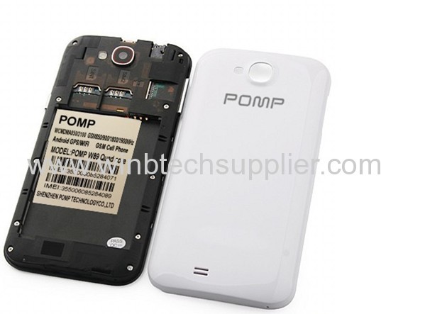 W89 promo 4.7 inch POMP MTK6589 Quad Core Andriod4.2 854x480 IPS 8MP+2MP 1G RAM+4G ROM GPS WIFI In Stock