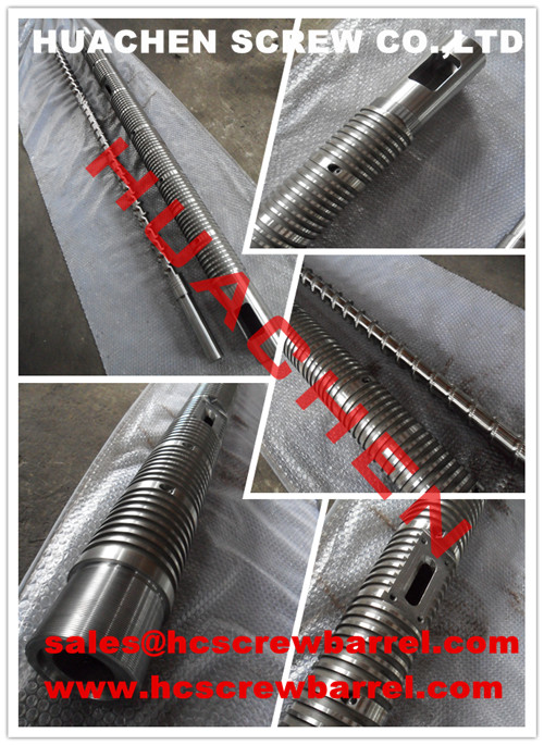 Extrusion screw barrel for PET bottles